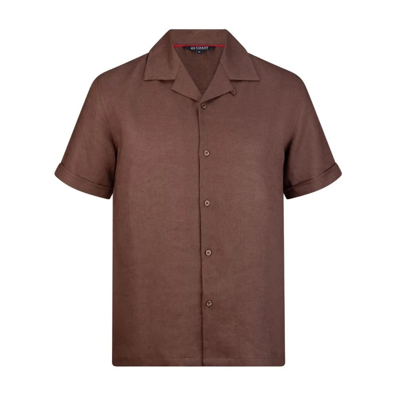 Camper Ss Linen Shirt In Chocolate