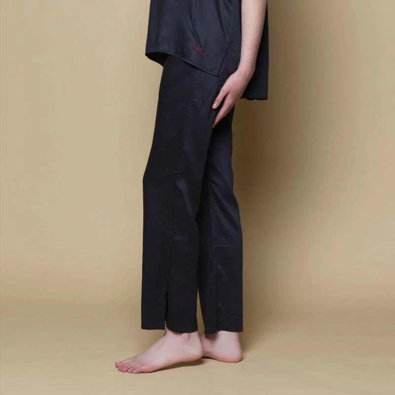 Vegan Silk Bamboo Trousers Black - Image 3