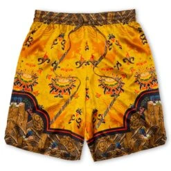 Traditional Silk Shorts In Yellow