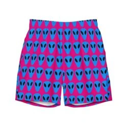 Blue Alien Men's Hot Pink Swim Trunks