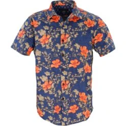 Scott Oriental Hibiscus Navy