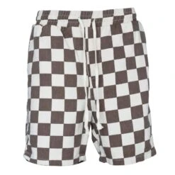 Chequered Shorts-Brown