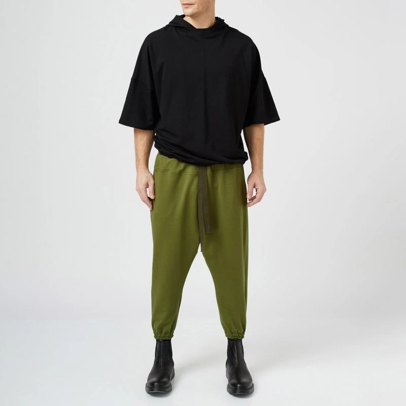 Green Cotton Cropped Trousers - Image 2