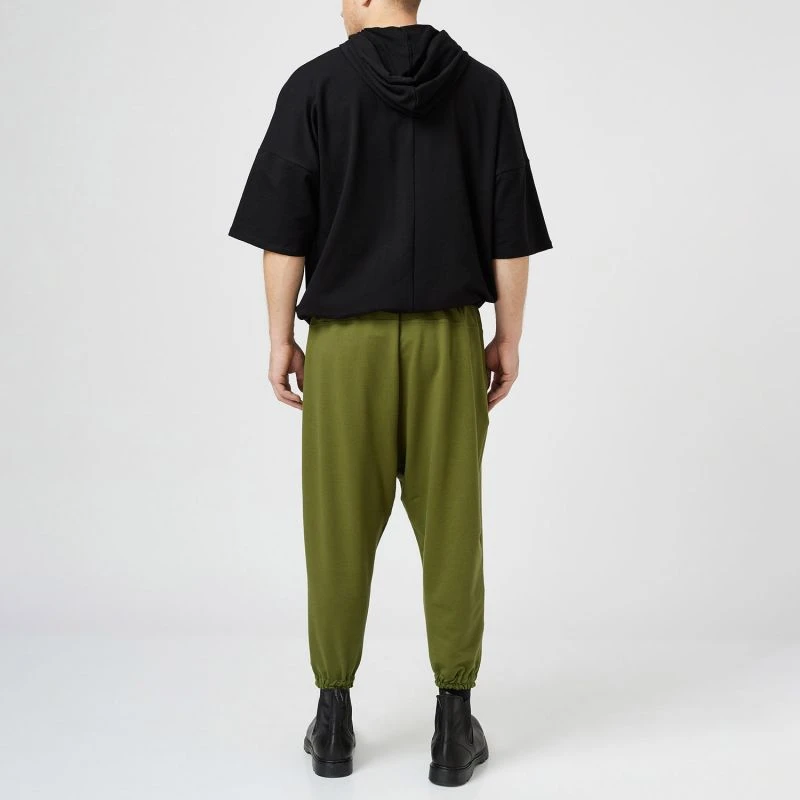 Green Cotton Cropped Trousers - Image 4