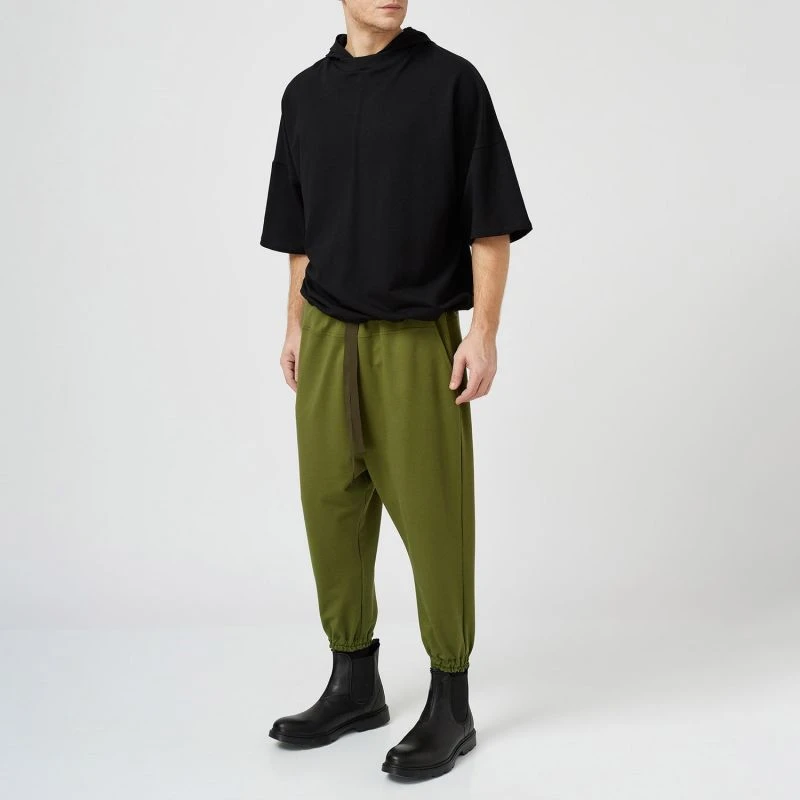 Green Cotton Cropped Trousers - Image 3
