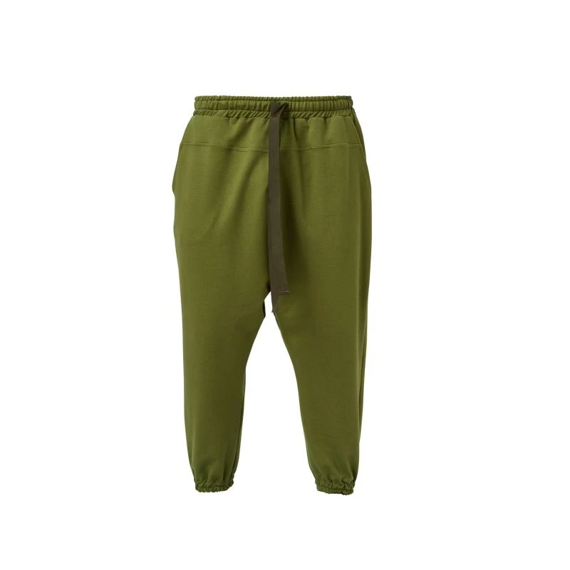 Green Cotton Cropped Trousers