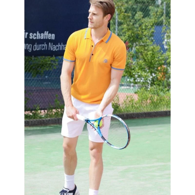 Mens Two Tone Contrast Tencel Polo - Yellow & Orange - Image 15