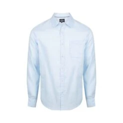 Long Sleeve Linen Shirt In Sky Blue