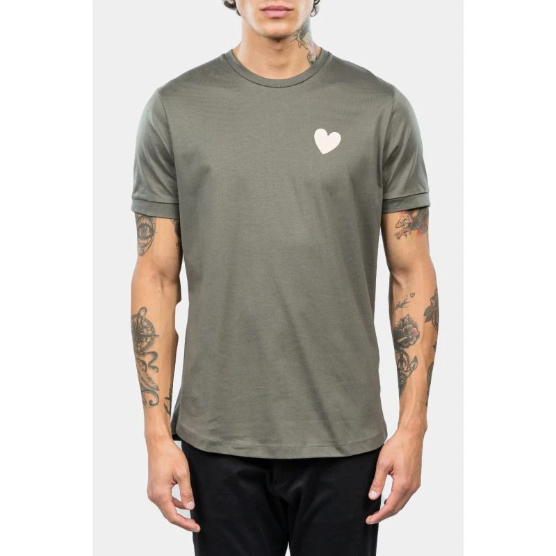 Inimigo Contrast Heart Green T-Shirt - Image 2