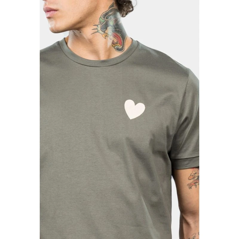 Inimigo Contrast Heart Green T-Shirt - Image 3