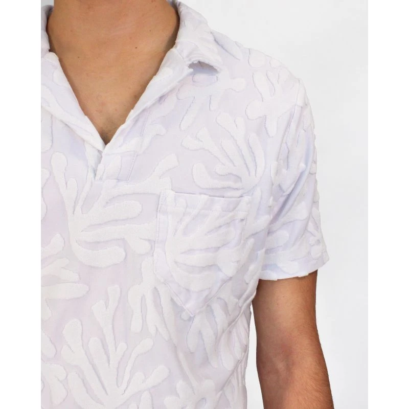 Johnny Coral Towel Polo Shirt - White - Image 2