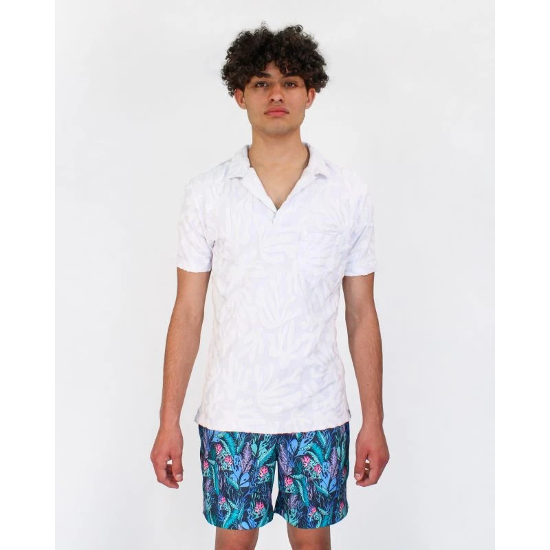 Johnny Coral Towel Polo Shirt - White - Image 3