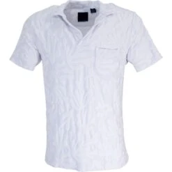 Johnny Coral Towel Polo Shirt - White