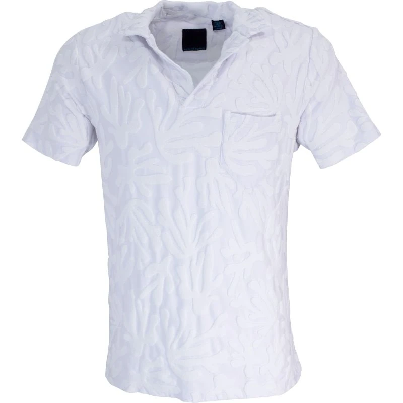 Johnny Coral Towel Polo Shirt - White