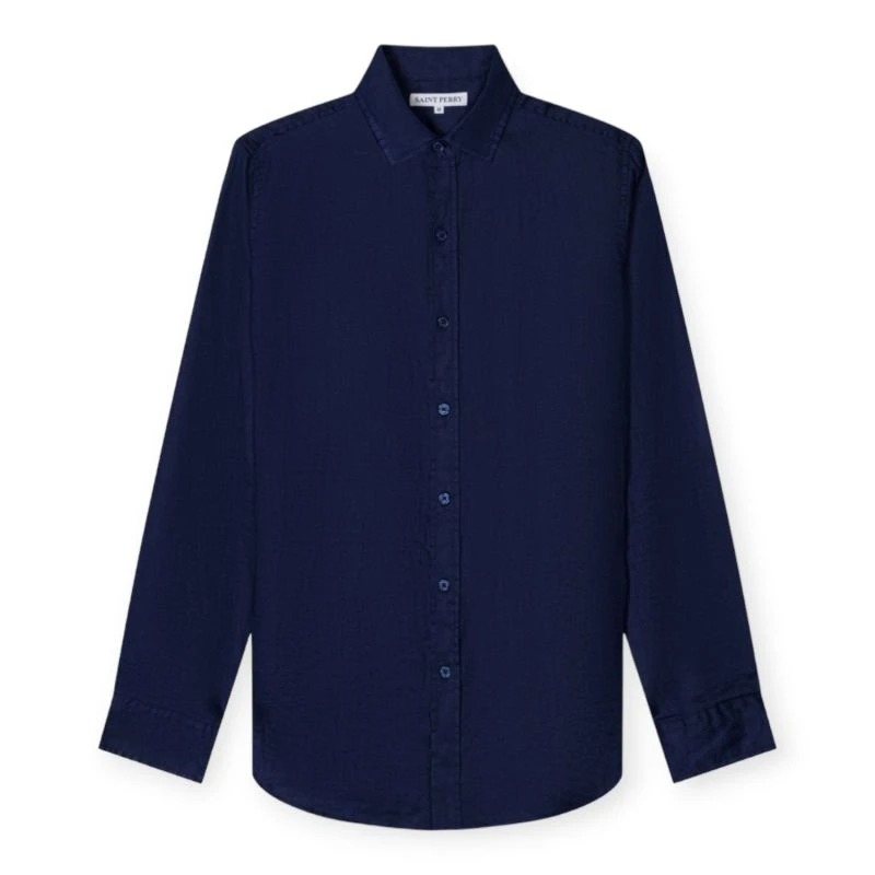 Slim Fit Lightweight Linen Shirt – Blue