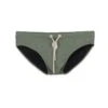 Low Waist Logo-Embroidered Appliquèd Recycled Swim Brief - Sage Green