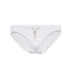 Low Waist Logo-Embroidered Appliquèd Recycled Swim Brief - White