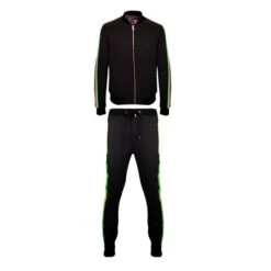 Lagos Multi Stripe Track Suit - Black