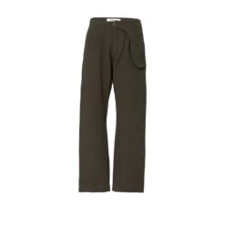 Trousers In Military Green Neoprene With Asymmetric Pocket