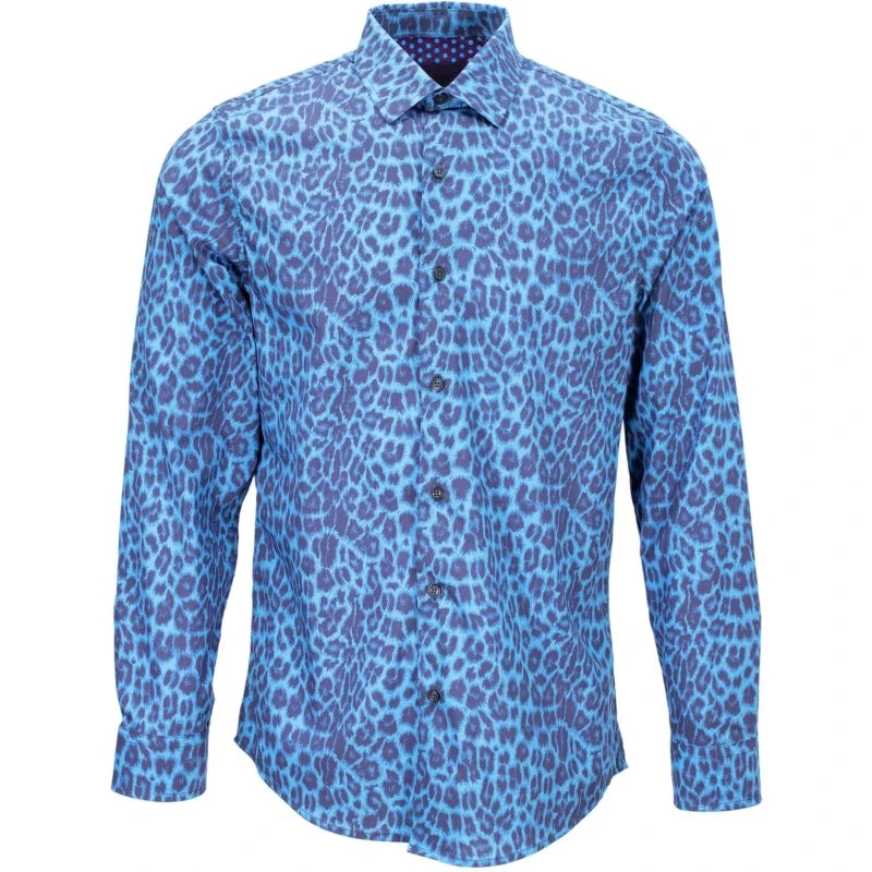 Norman Leopard Shirt - Sapphire