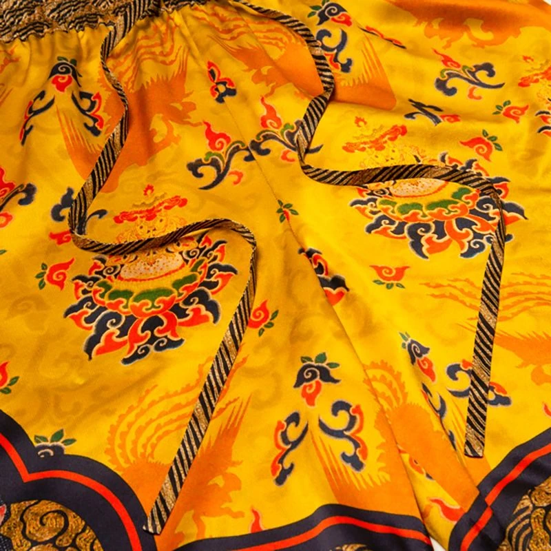 Traditional Silk Shorts In Yellow - Image 5