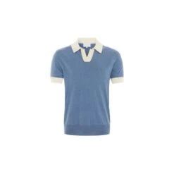 Obi Contrast Collar Polo In Jean Blue