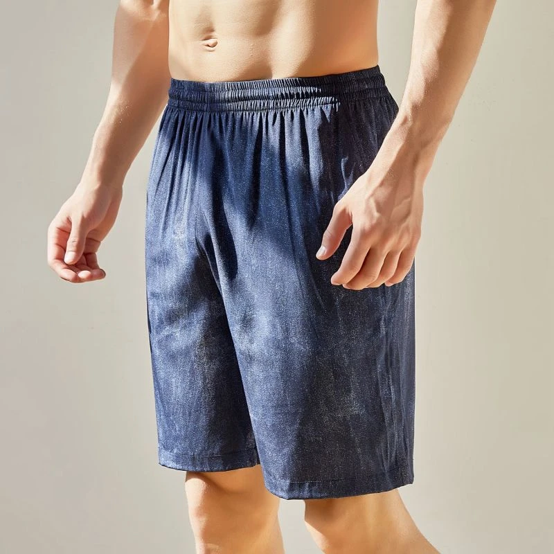 Pure Mulberry Silk Tie Dye Printed Men Shorts | Mid Waist Silk Crepe - Image 2