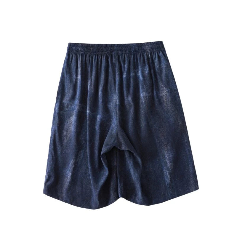 Pure Mulberry Silk Tie Dye Printed Men Shorts | Mid Waist Silk Crepe