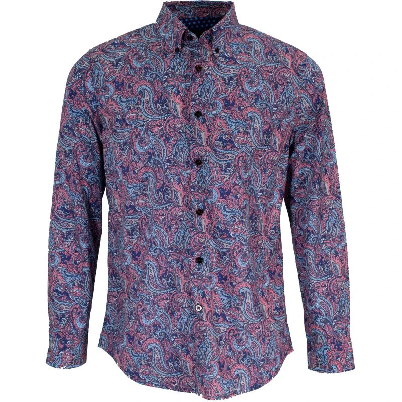 Mitchell Paisley Goal Shirt In Strawberry