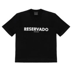 Reservado Reflective Print Oversized Black T-Shirt