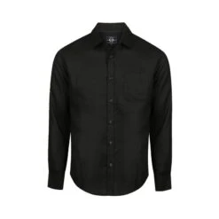 Long Sleeve Linen Shirt In Black