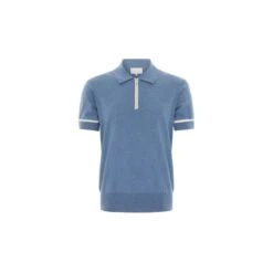 Rufus Contrast Polo In Jean Blue