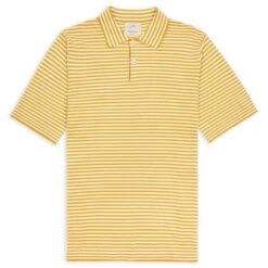 Short Sleeve Polo - Stripe Mustard