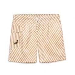 Straight-Leg Mid-Length Logo-Embroidered Appliquèd Recycled Swim Shorts - Brown Stripes