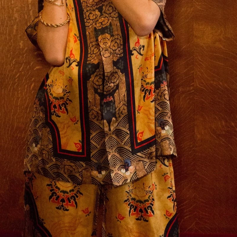 Traditional Silk Shorts In Yellow - Image 3