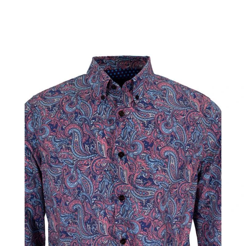 Mitchell Paisley Goal Shirt In Strawberry - Image 3