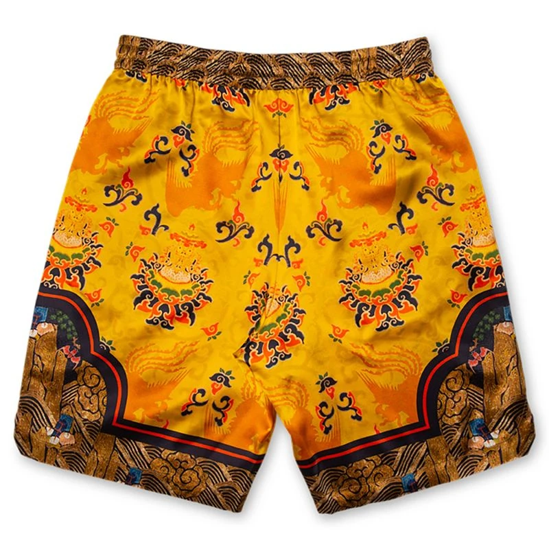 Traditional Silk Shorts In Yellow - Image 4