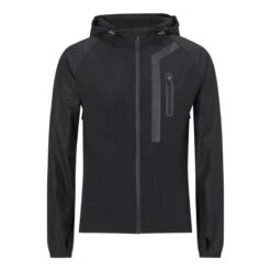 Vertex Hooded Tech Windbreaker Black