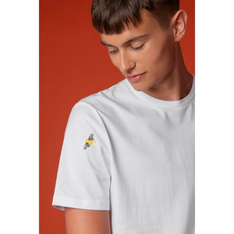 Bee Embroidered T-Shirt White Men - Image 2