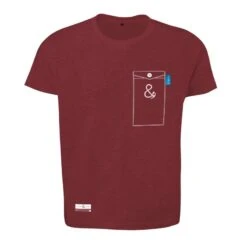 Anchor & Crew Fire Brick Red Anchormark Print Organic Cotton T-Shirt Mens
